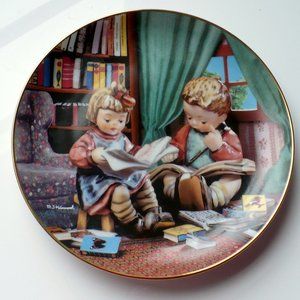 ❤️ Vintage M.J. Hummel Little Companion "Hello Down There" 8 24k Gold Rim